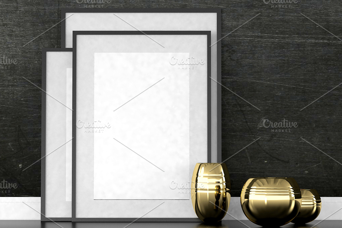 Mock up poster in a square frame, a Print Template by Olesya Morokhovets (Photo 2 of 2)