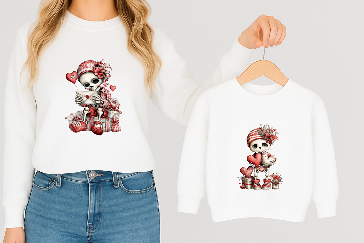 Skeleton Valentine Bundle Sublimatio, an Illustration by designcity5 (Photo 4 of 5)