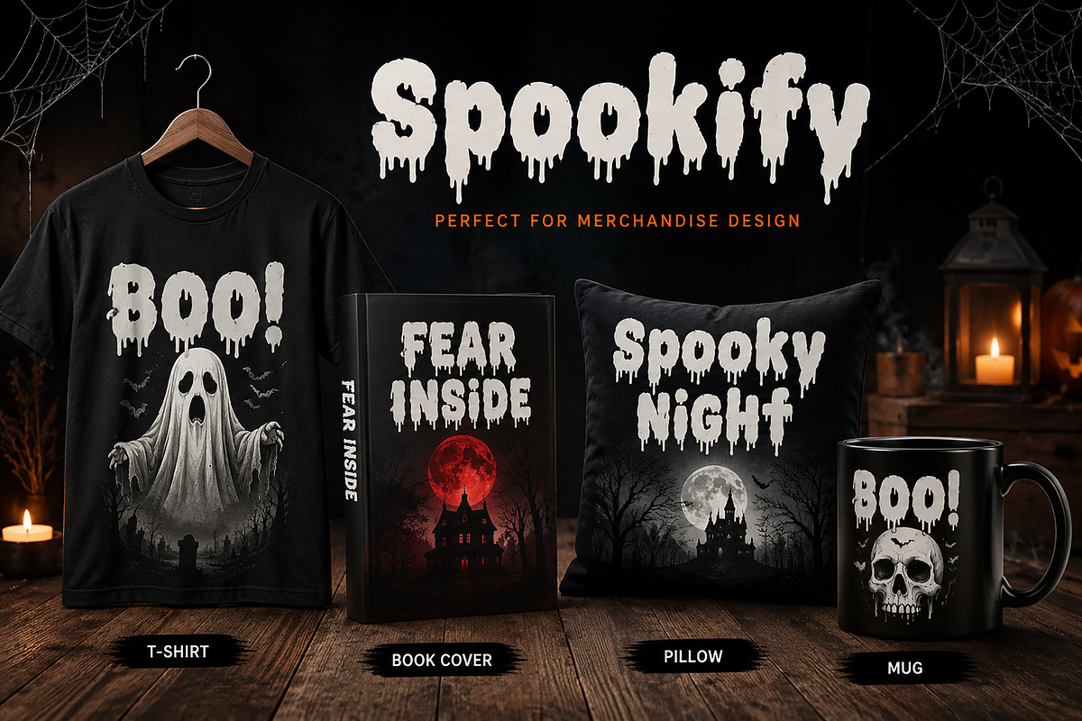 Spookify —Creepy Horror Display Font, a Slab Serif Font by Wow Magic (Photo 5 of 5)