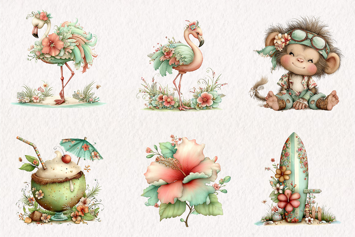 Tropical Summer Clipart, an Illustration by CreationArt (Photo 5 of 7)