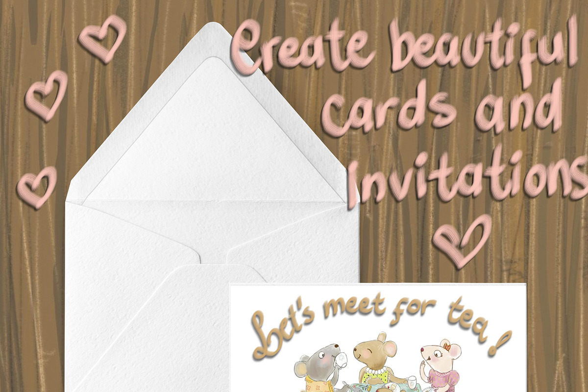Tea Party Clipart Set, a Decorative Illustration by Paper Doll Pets (Photo 5 of 7)