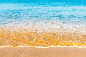 Blue sea water and sand beach, a Nature Photo by Vapi