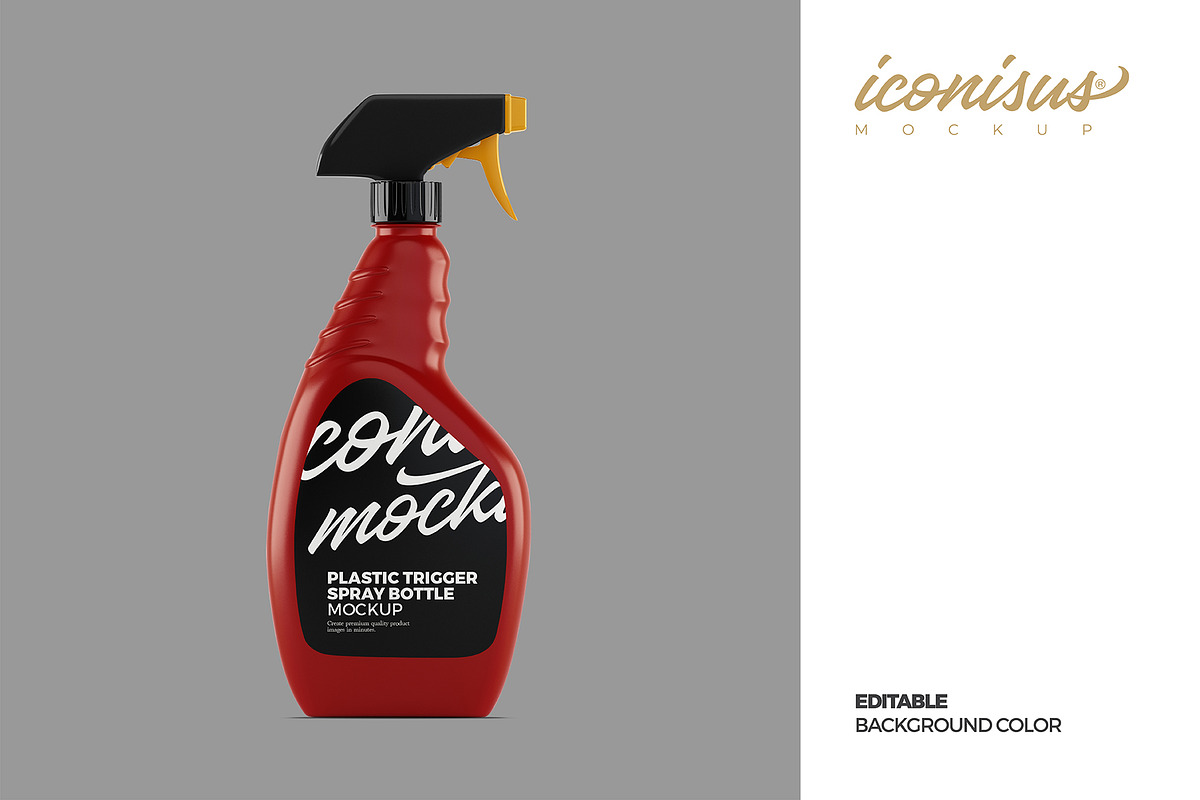 Spray Plastic Bottle Mockup Template, a Packaging Mockup by iconisusmockup (Photo 2 of 4)