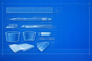 Blueprint design featuring stationar, a Photo by Dvoevnore photos