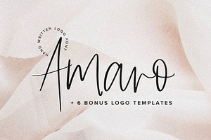 Amaro | Script + 6 Free Logos, a Script Font by Jen Wagner Co