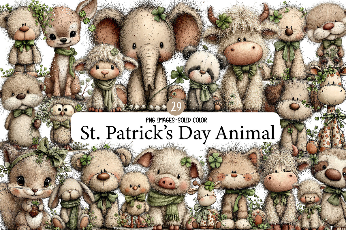 St. Patrick’s Day Animal Bundle Clip, an Illustration by Designworld (Photo 1 of 7)