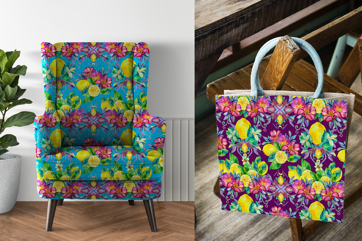 Lemons and Flowers pattern, a Pattern Graphic by Alena Lazareva (Photo 5 of 6)