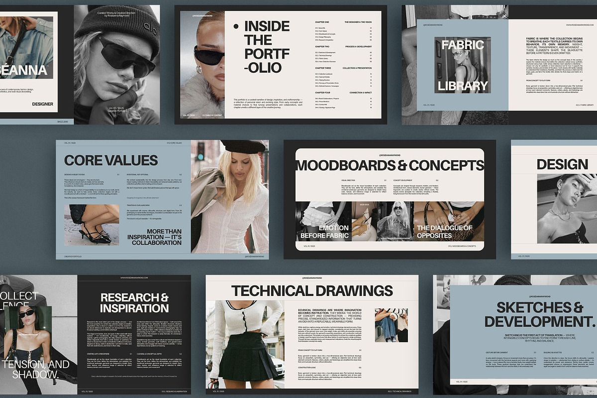 20 Fashion Designer Portfolio Canva, a Presentation Template by Amaré Creative (Photo 4 of 7)