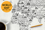 World Travel Line Icons Map, an Illustration by Moloko88 (Thumbnail 3 of 7)