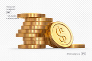 Set of Gold Coins Isolated PNG & JPG, an Object Graphic by LoopAll (Thumbnail 3 of 6)