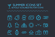 SUMMER ICONS SET, an Icon by Ema Dimitrova (Thumbnail 1 of 3)