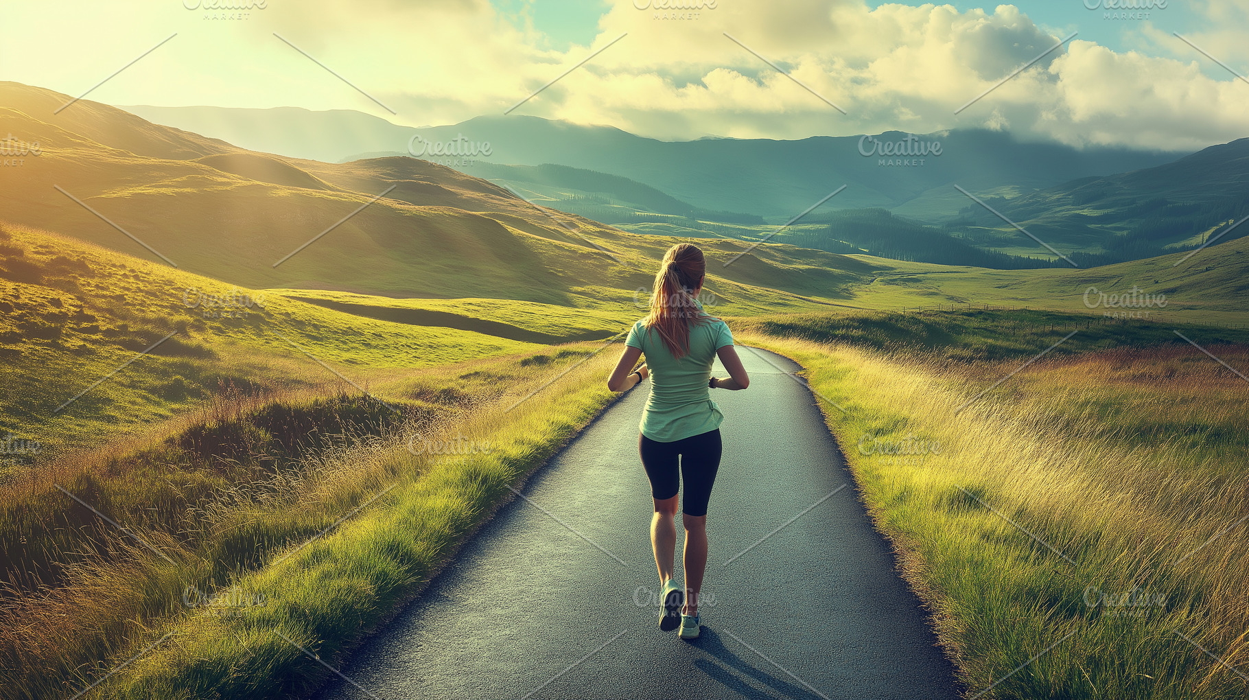 Rear view on a woman jogging, a Sports & Recreation Photo by MistyDay