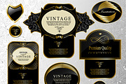 Retro black gold labels set 1, a Decorative Illustration by Merfin (Thumbnail 9 of 10)