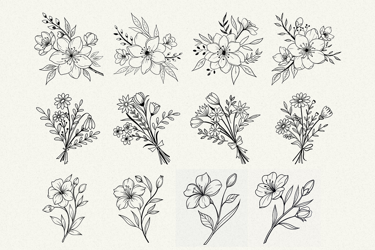 Floral Line Art, an Illustration by Helospace (Photo 5 of 10)