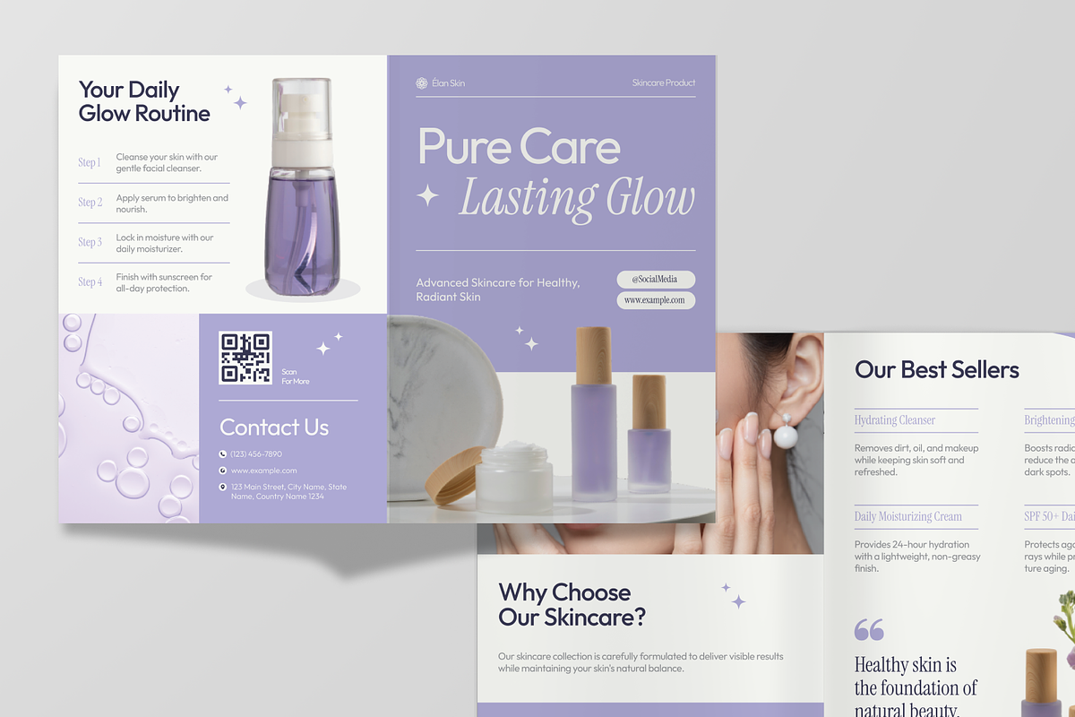 Product Skincare Bifold Brochure, a Brochure Template by Annora Studio (Photo 4 of 6)