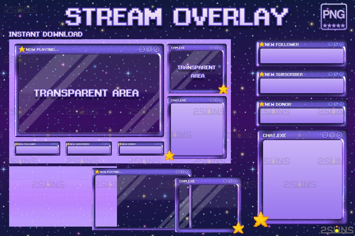 Kawaii twitch overlay package, a Social Media Template by 2SUNS (Photo 1 of 3)