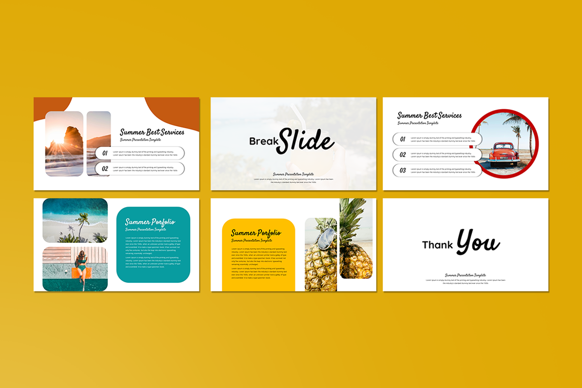 Hello Summer Google Slides Template, a Presentation Template by QR Design Studio (Photo 3 of 3)