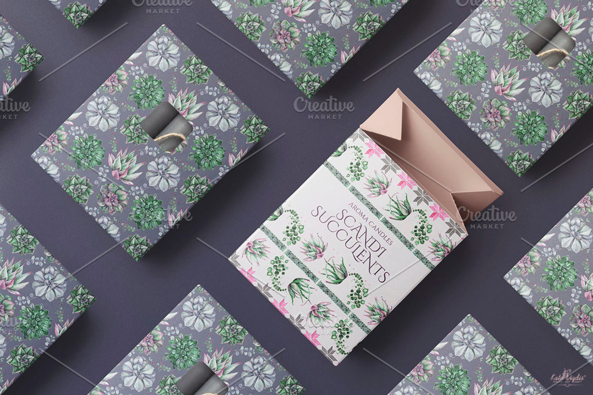 Watercolor Scandinavian Succulents, an Illustration by Fluffy Unicorn (Photo 10 of 11)