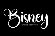 Bisney | Script Font, a Script Font by Scratchones (Thumbnail 1 of 8)