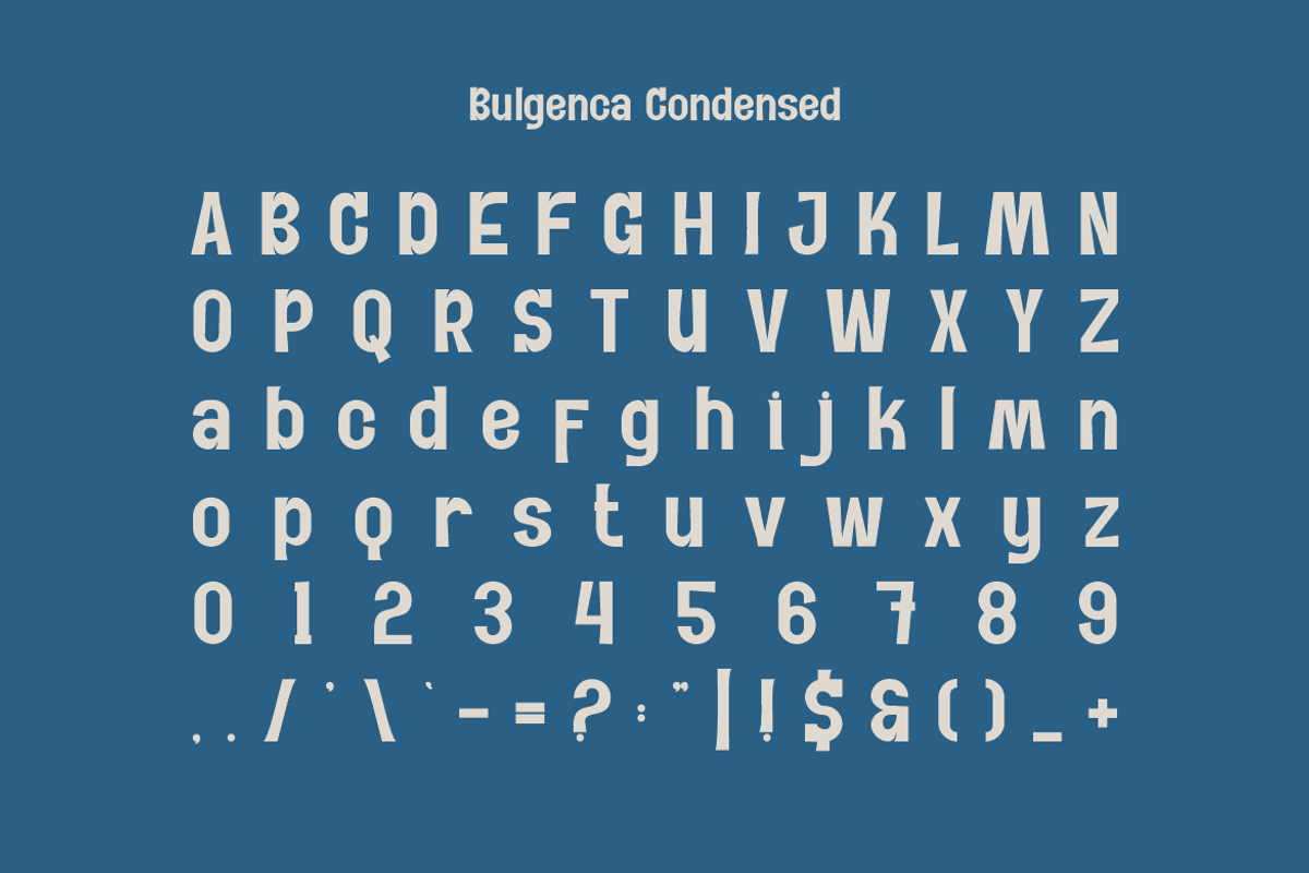 Bulgenca Condensed - Sans Font, a Sans Serif Font by Iqsiart Studio (Photo 3 of 7)