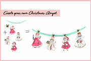 Christmas Angels & Dogs Clipart, an Illustration by VianneArt (Thumbnail 3 of 7)