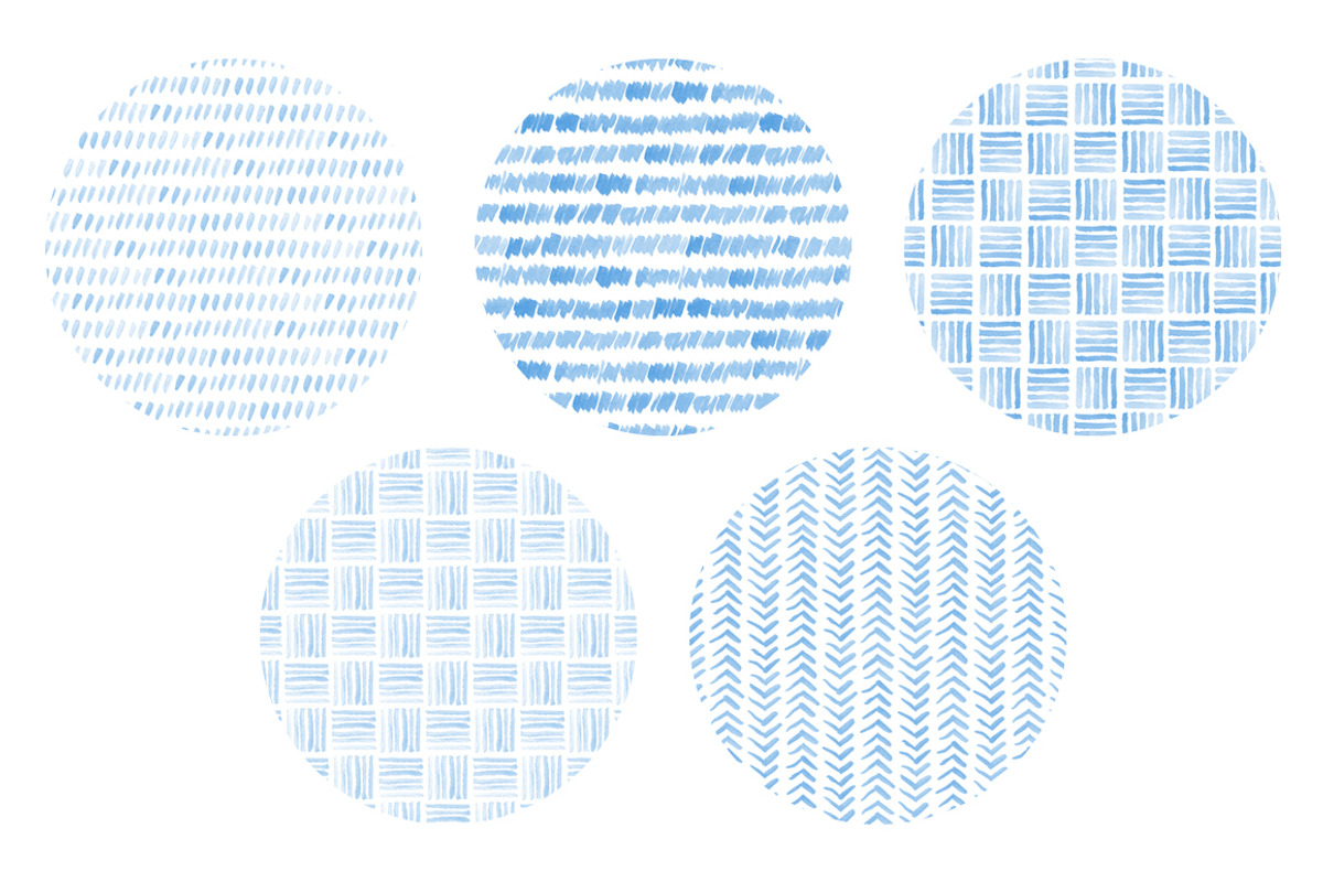 20 Watercolor Patterns Blue, a Pattern Graphic by DESIGN BY nube (Photo 4 of 5)