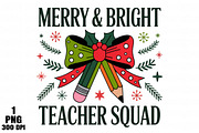 Christmas Teacher Squad Bow Pencil P, an Illustration by Daily.Designs (Thumbnail 1 of 5)