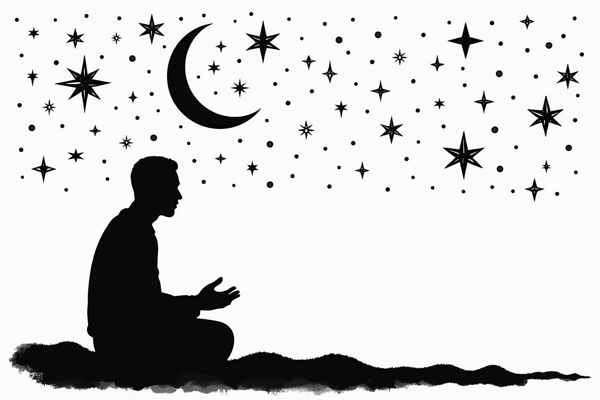 Mystic Meditation Under Starry Sky, an Illustration by Designs_River (Photo 3 of 9)