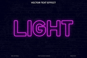 Neon Light Glow Vector Text Effect, an Action Add-On by Imamul001