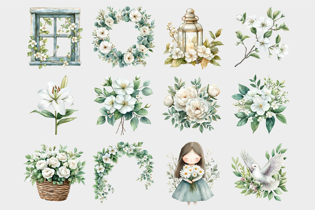 Watercolor Flower Clipart, a Seasonal Illustration by Design Market (Photo 4 of 5)