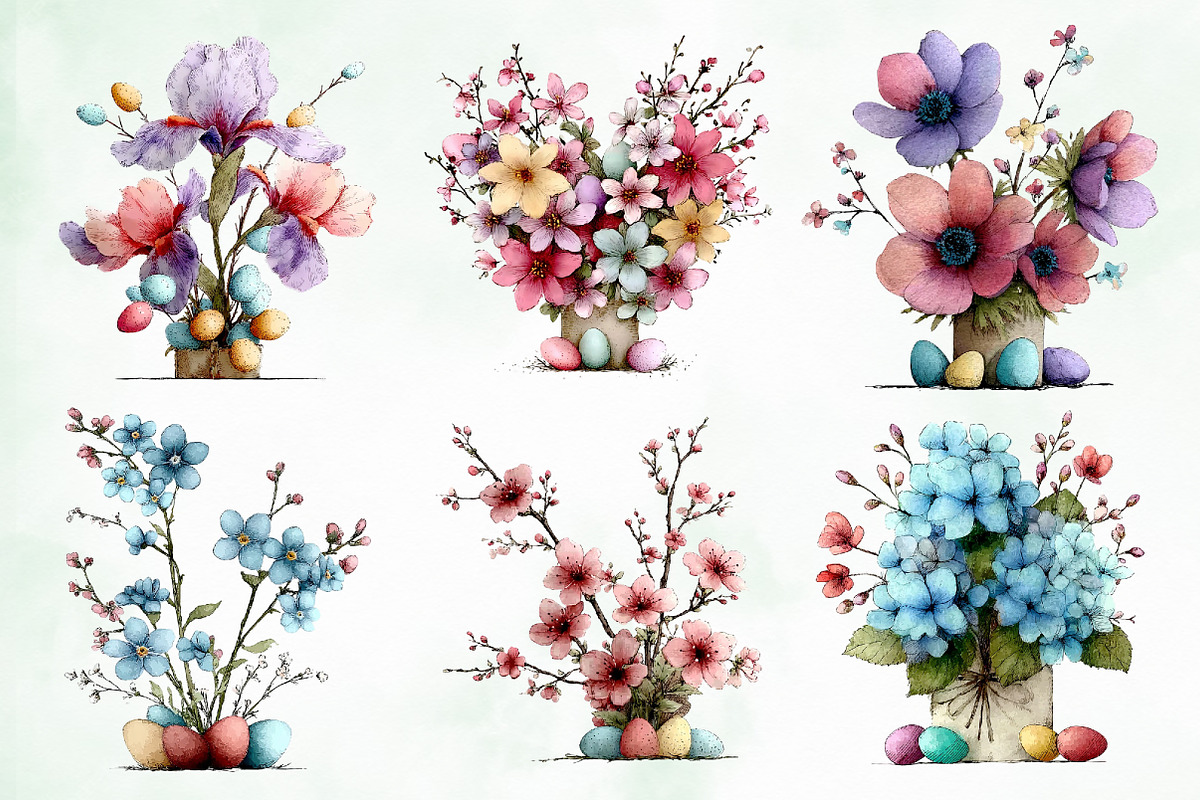 Whimsical Easter Flowers Png Clipart, an Illustration by Creative Art (Photo 7 of 8)