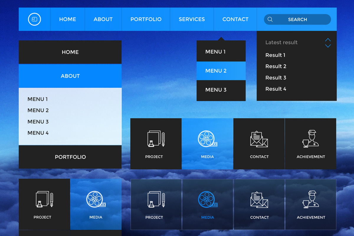 Cloudy Retina Web UI Kit, an UI Kit Template by Cosmic Motive (Photo 2 of 5)