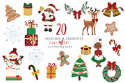 Merry Little Christmas Clipart, a Decorative Illustration by Oh Darling Graphics (Thumbnail 2 of 2)