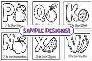 Fruit Salad ABC Coloring Book, an Education Illustration by Craftsbeefy (Thumbnail 3 of 4)