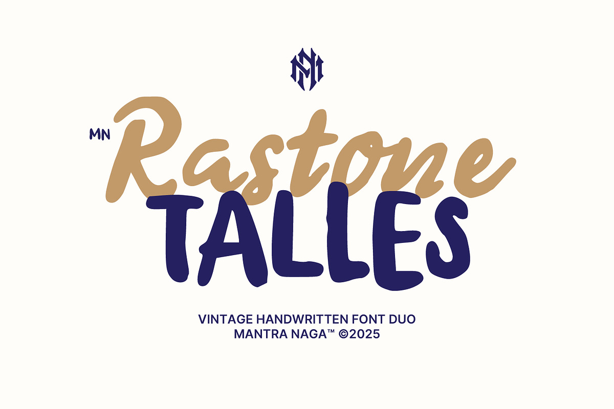 MN Rastone Talles - Font Duo, a Handwritten Font by Mantra Naga (Photo 1 of 17)