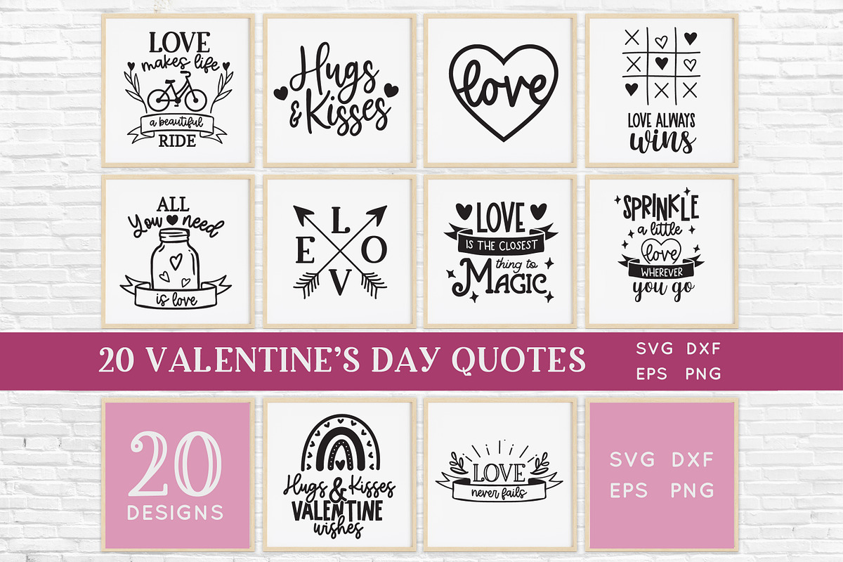 Valentine's Day quotes svg bundle, an Object Graphic by Peachycottoncandy (Photo 2 of 7)