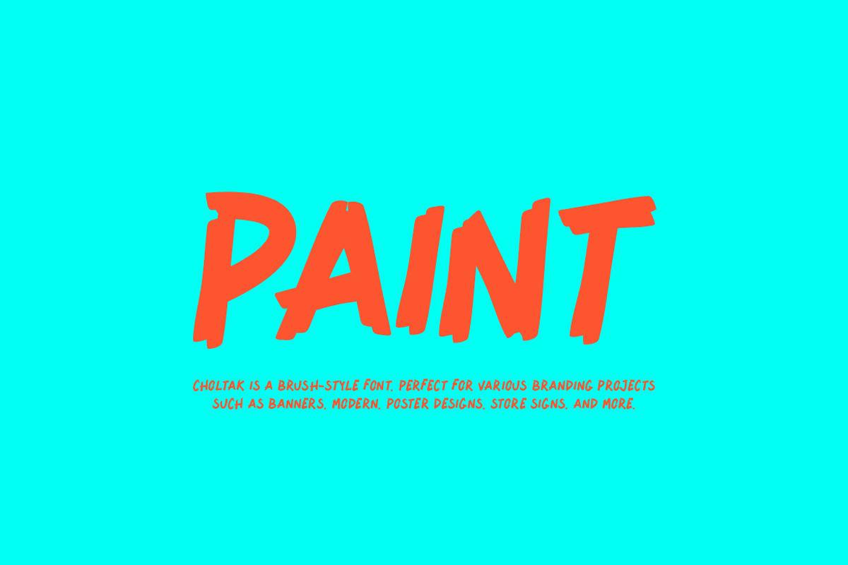 Choltak - Paint Brush Font, a Sans Serif Font by Iqsiart Studio (Photo 3 of 8)