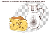 Farm fresh dairy products collection, a Food Illustration by handsketched (Thumbnail 14 of 14)