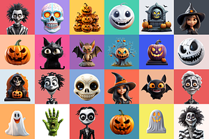 320 Elements Halloween Characters