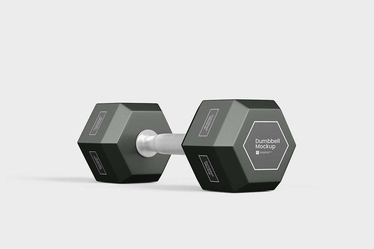Metallic Gym Dumbbell Mockup, an Advertising Mockup by tiyasprabawa (Photo 2 of 5)