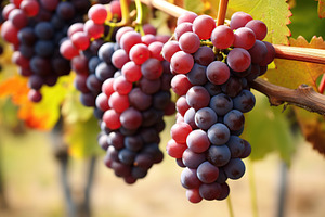 Ripe red grapes in vineyard, a Food & Drink Photo by AlyaAnd