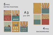 Van Life Adventure Retro Posters, a Decorative Illustration by lokfrid (Thumbnail 2 of 8)