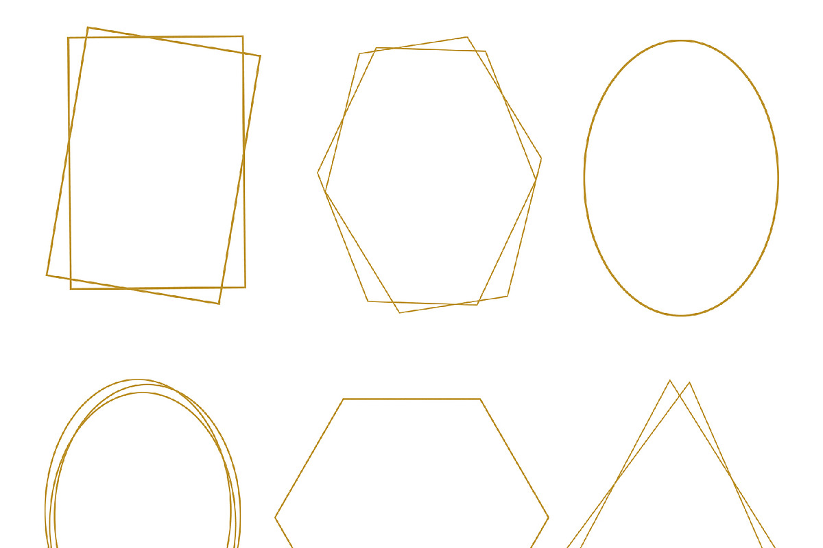 Geometric Golden Frames, an Object Graphic by OliaGraphics