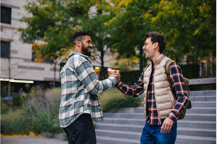 Best friends meeting, happy to see, a Person Photo by HalfPoint