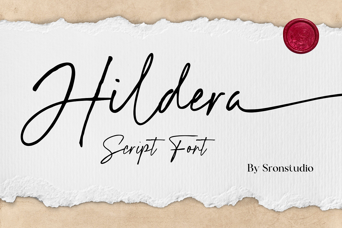 Hildera Script, a Script Font by Sronstudio (Photo 1 of 15)