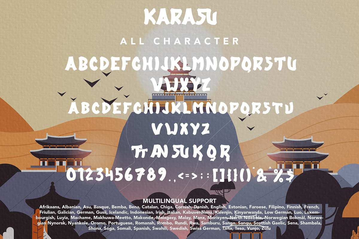 Karasu - Japan Display Font, a Font by Arendxstudio (Photo 9 of 9)