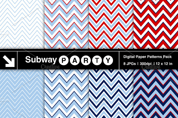 Navy, Red, White & Blue Chevron preview 3