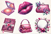 Magenta Spring Watercolor Clipart, an Illustration by Rose Art (Thumbnail 3 of 9)