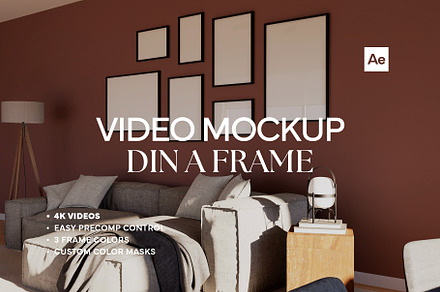 Frame Video Mockup Living Room AE