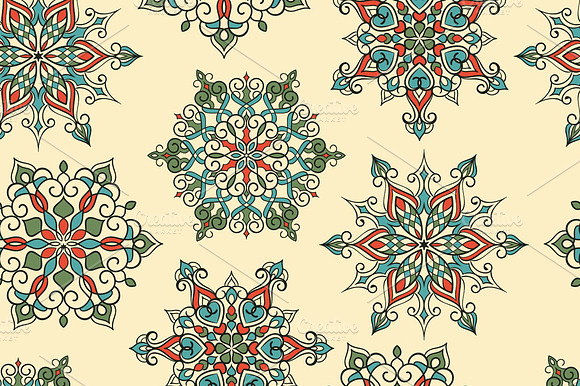 Seamless Pattern and Snowflakes preview 3